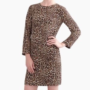 J. Crew Cheetah Print Crepe Shift Dress